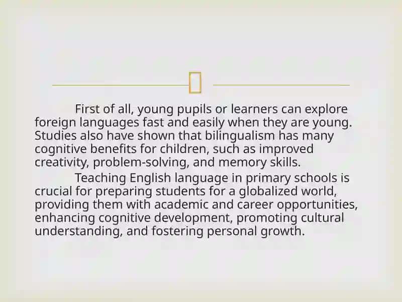 Importance of teaching English language in primary schools 4