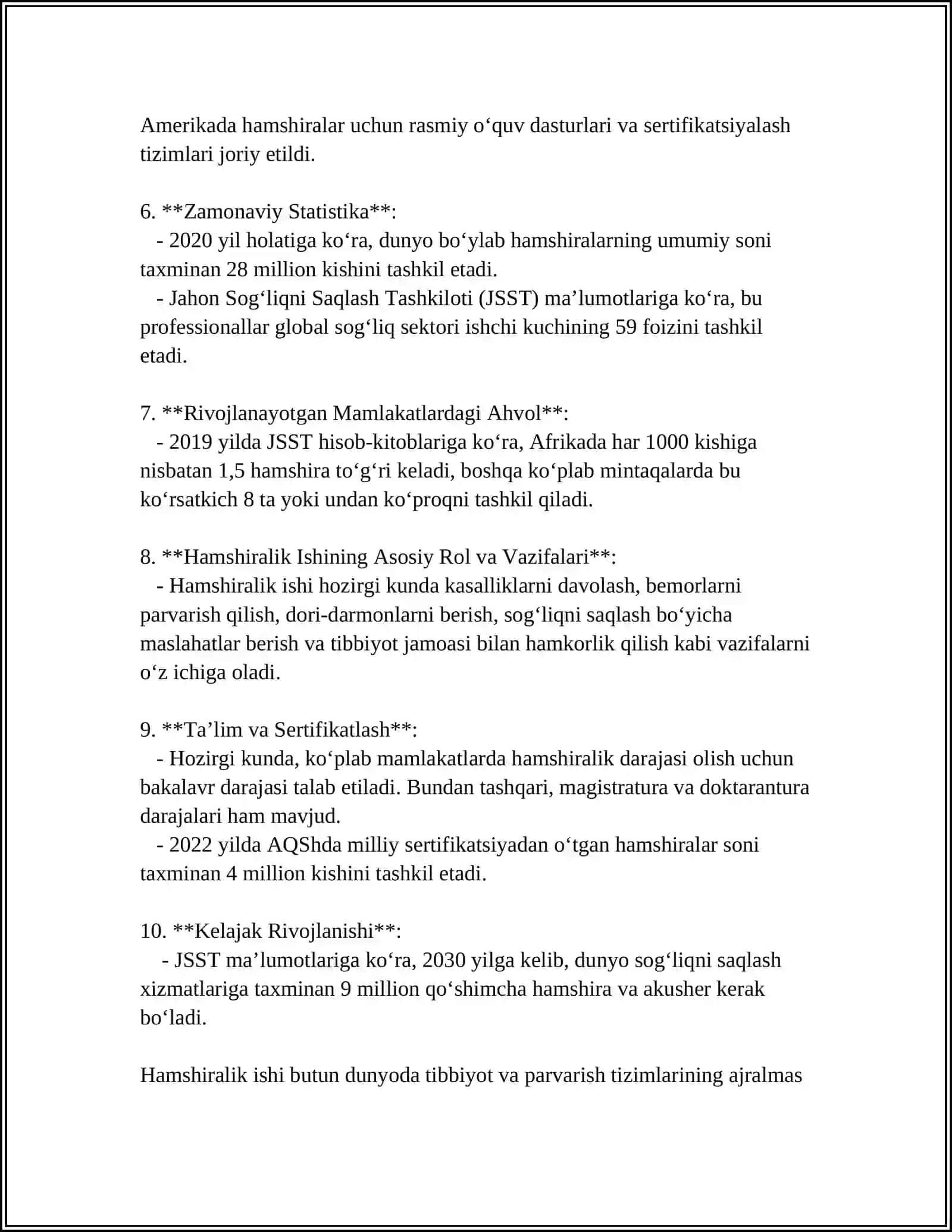 Hamshirlik ishidan slayd 4
