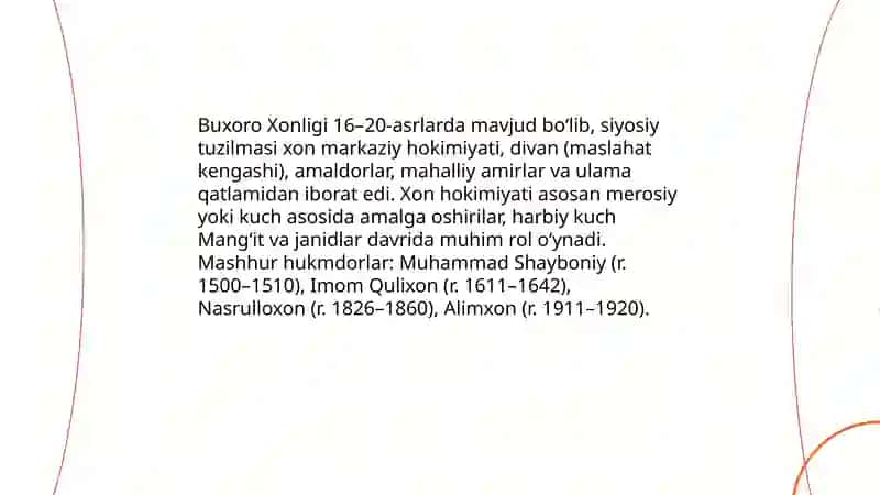 Ozbekistonda Xonliklar davri 4