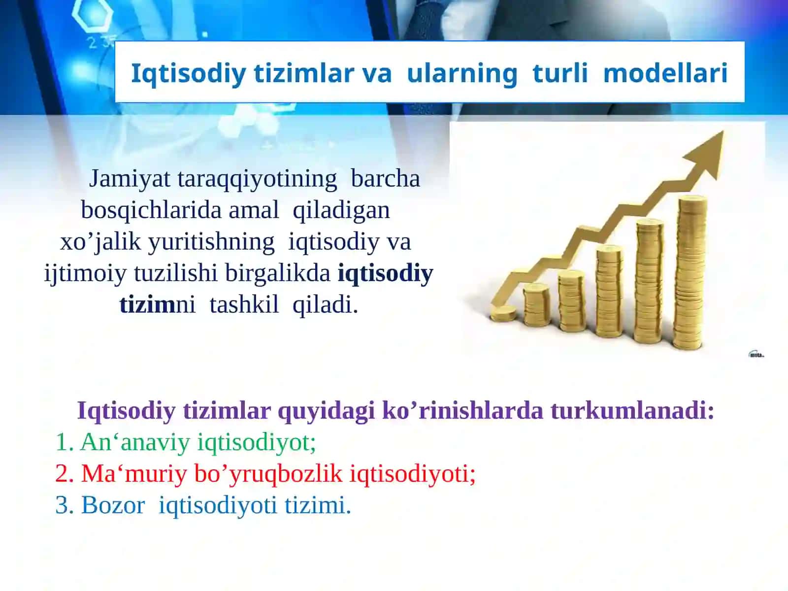 IQTISODIY TIZIMLAR VA DOIRAVIYAyLANISHMODELLARI 4
