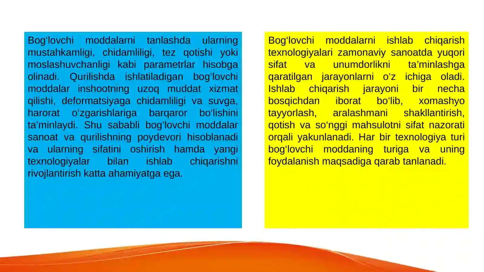 Bog'lovchi moddalarni ishlab chiqarishni rivojlantirish 4
