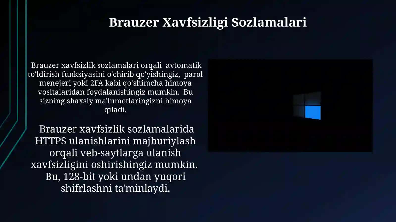 Windows OS da foydalanuvchi va xavfsizlik sozlamalari 4