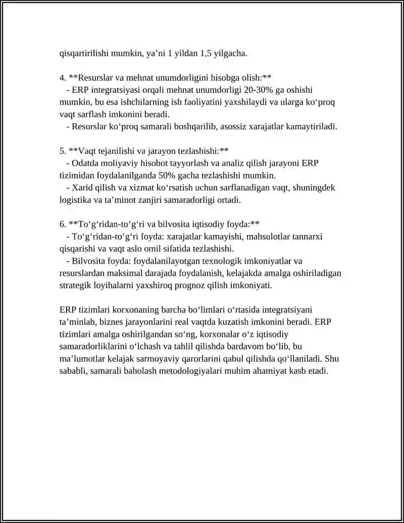 KORXONALARDA ERP TIZIMLARINI JORIY ETISHNING IQTISODIY SAMARADORLIGI 4
