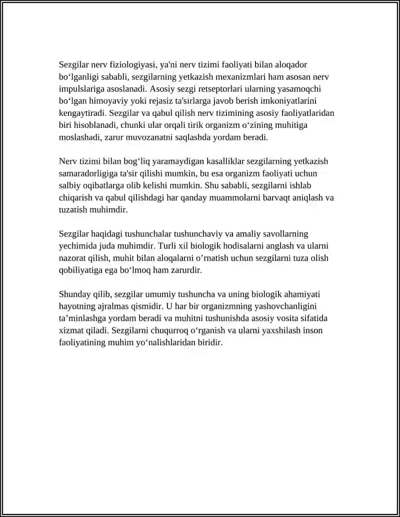 Sezgilar Haqida Umumiy Tushuncha va Uning Nerv Fiziologik Asoslari 4