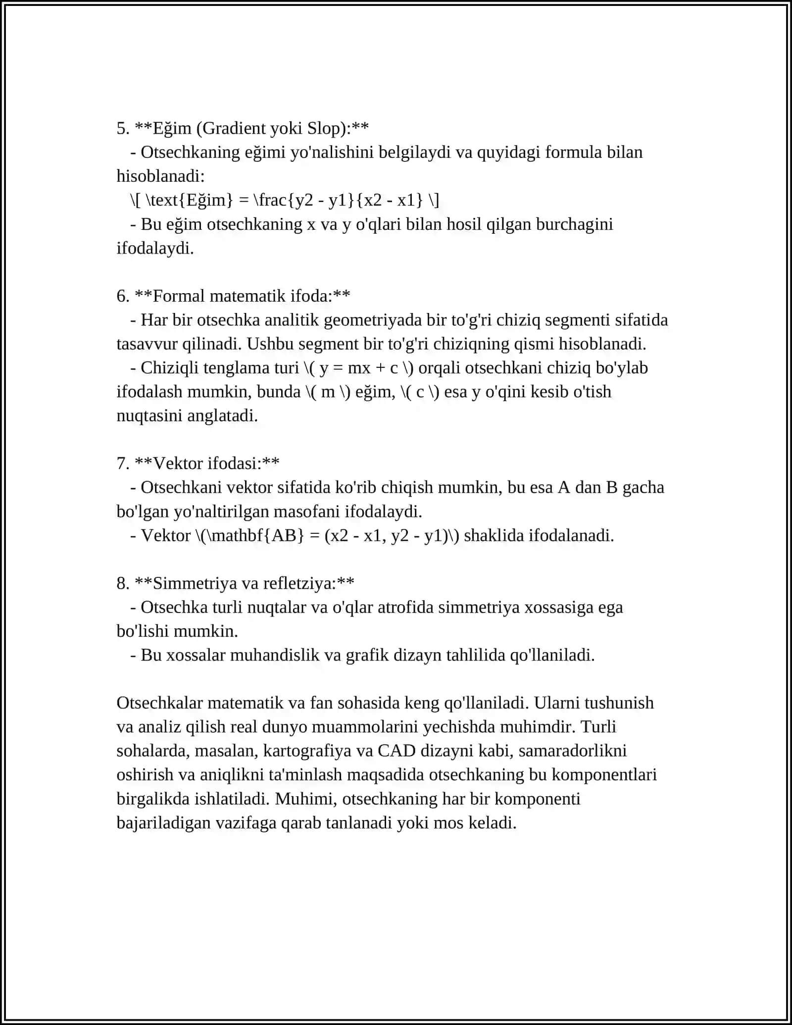 Otsechkasi asosiy komponentlari 4