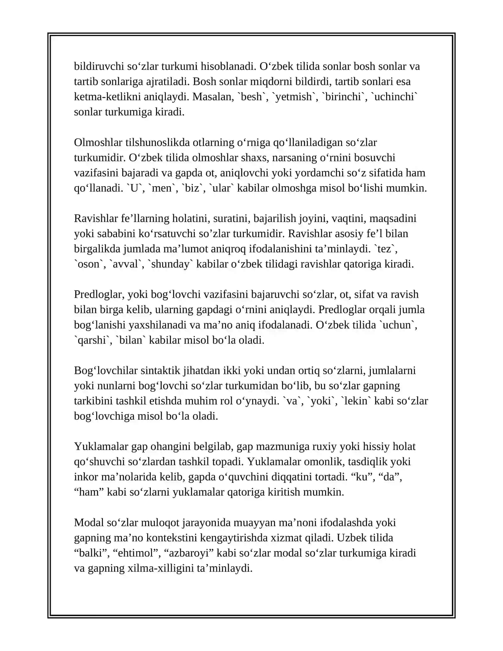 SOʻZ TURKUMLARI 4