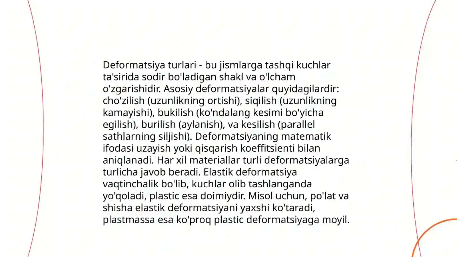 Siljishda kuchlanish va deformatsiya 4