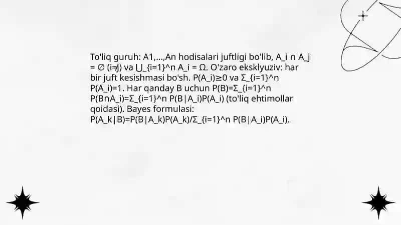 Hodisalarning to liq guruhi. 4