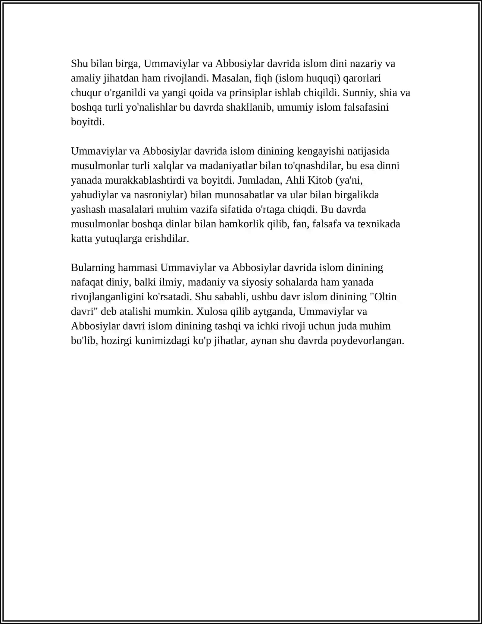 UMMAVIYLAR VA ABBOSIYLAR HUKMRONLIGI DAVRIDA DINGA MUNOSABAT 4