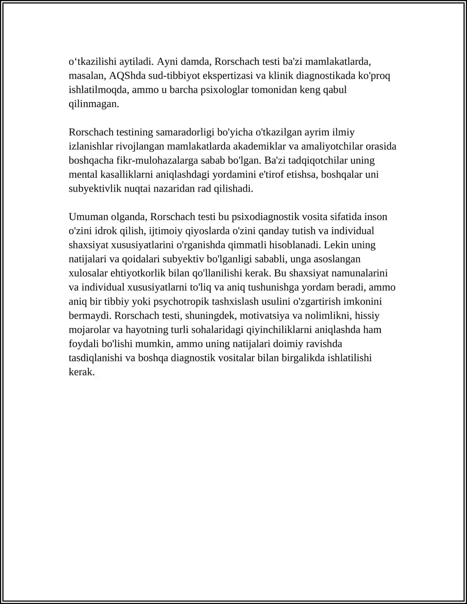 PSIXODIAGNOSTIK METODLAR MAVZUSI 4
