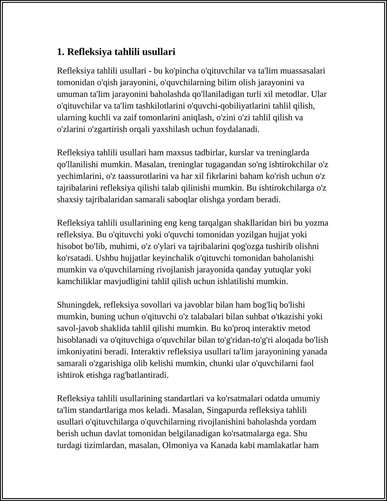 REFLEKSIYA VA METAKOGNITSIYA JARAYONLARINI O‘RGANISHDA QANDAY METODOLOGIK YONDASHUVLAR QO‘LLANILADI? 4