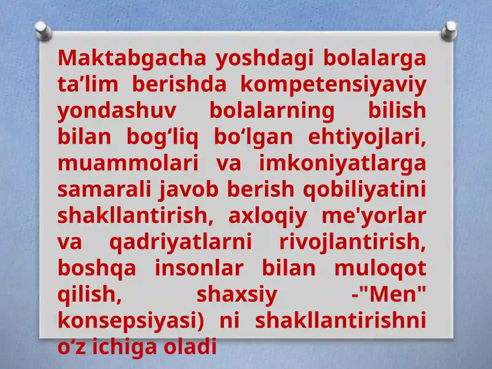 Bolaning rivojlanish sohalari kompetensiyalari 4