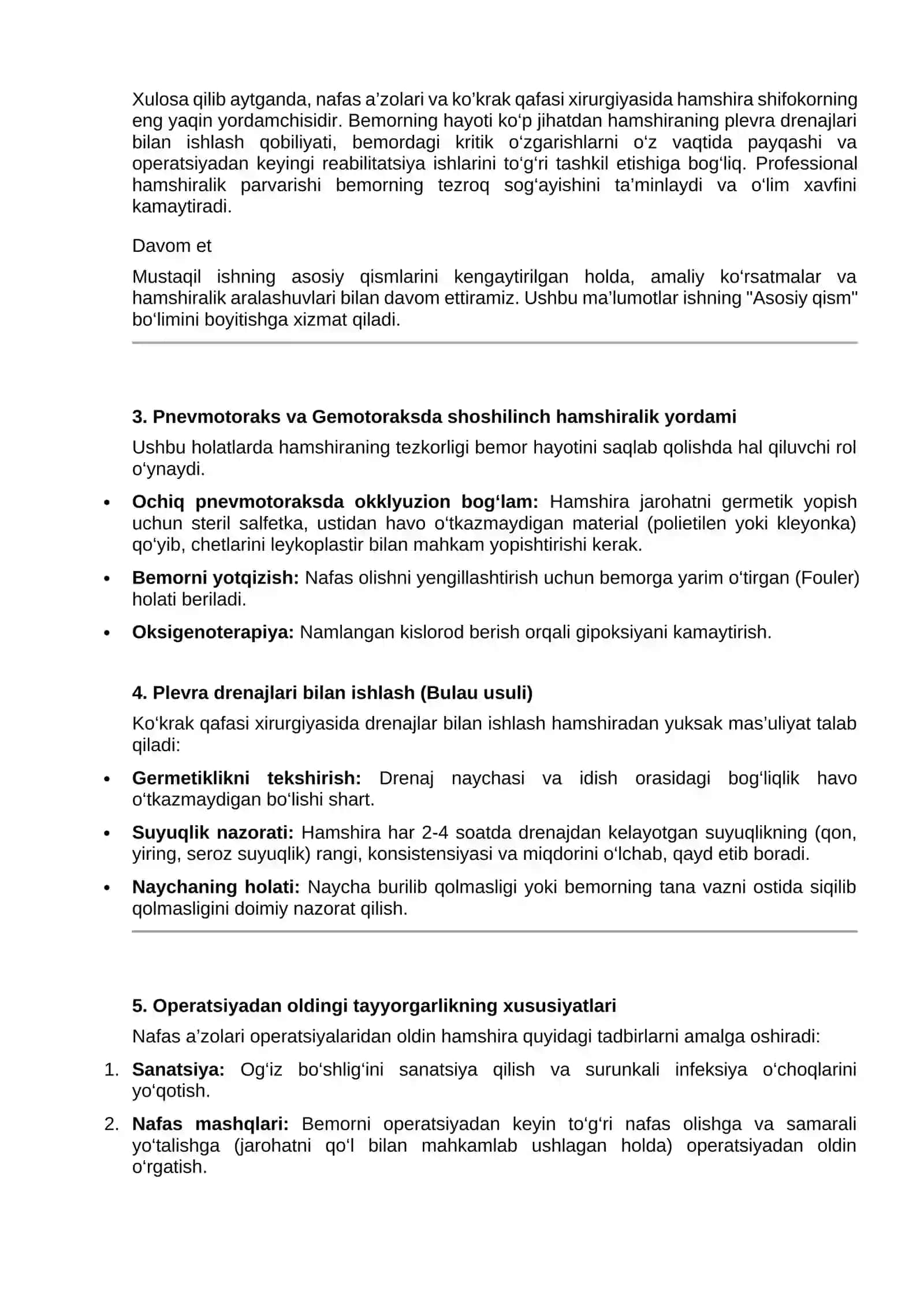 Nafas a’zolari va ko’krak qafasi xirurgik kasalliklarida hamshiralik ishi 4