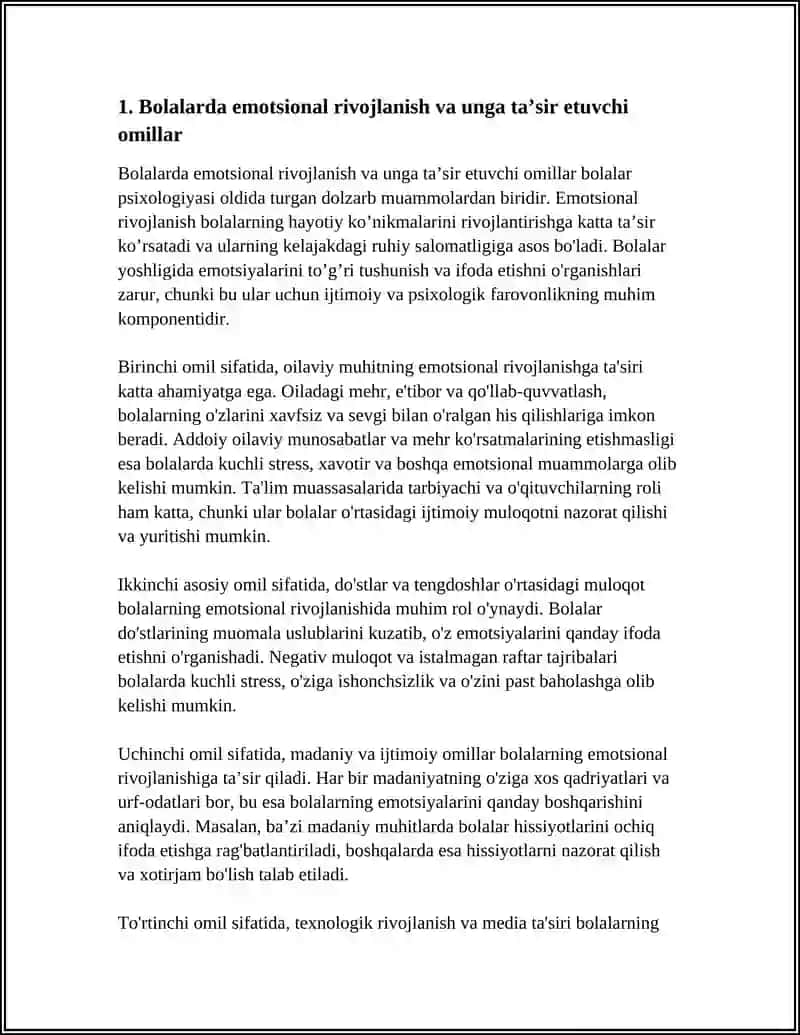 Bolalar psixologiyasi oldida turgan dolzarb muammolarni o'rganish 4