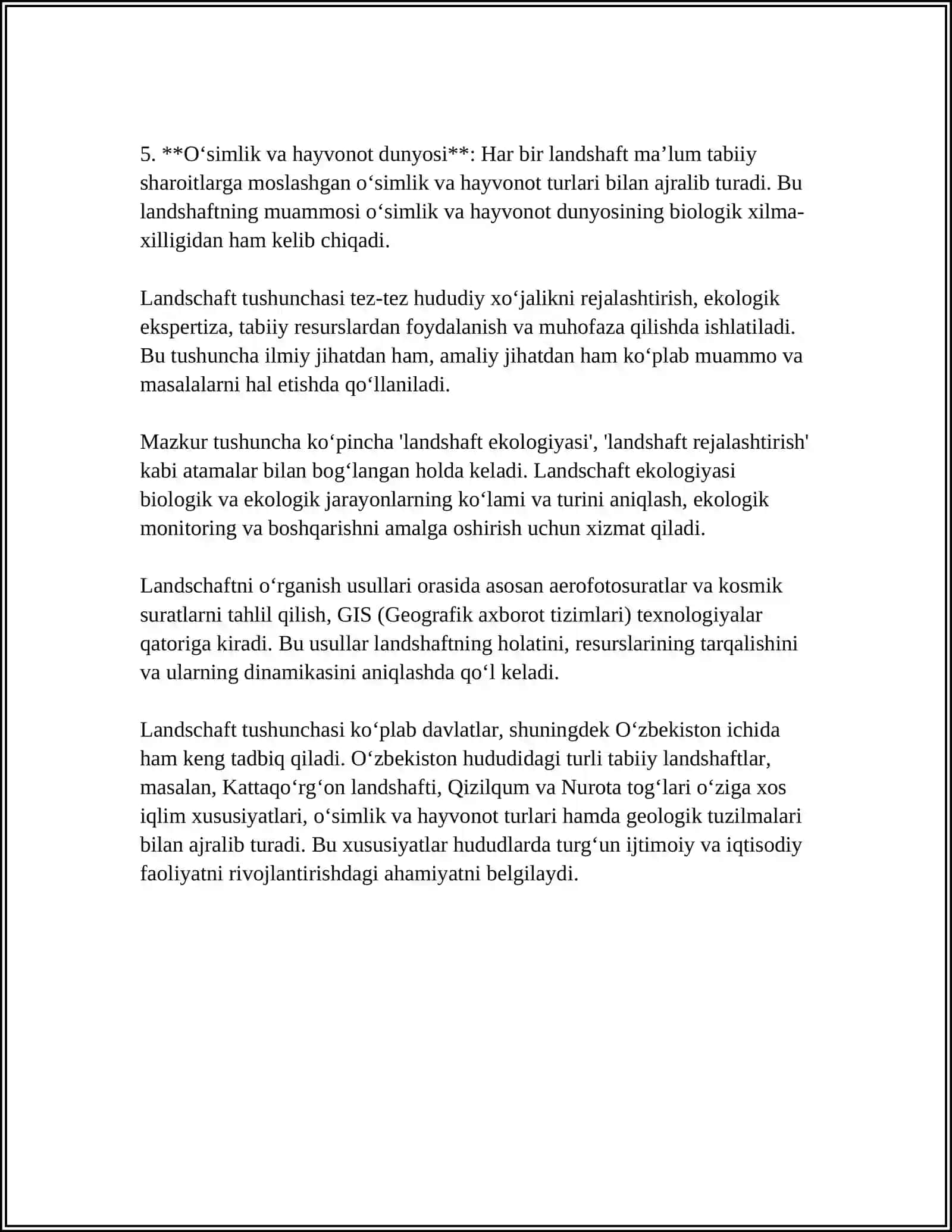 LANDSHAFTLARNING TIZIM SIFATIDAGI XUSUSIYATLARI 4