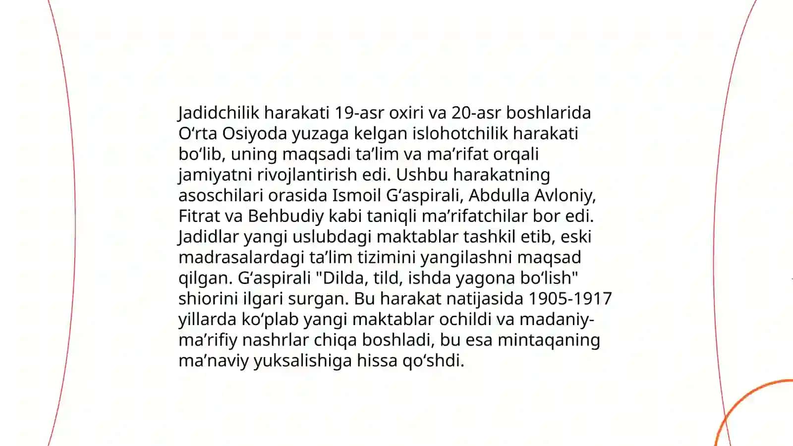 Jadid marifatparvarlarining oʼlka ijtimoiy maʼnaviy hayotida tutgan oʻrni 4