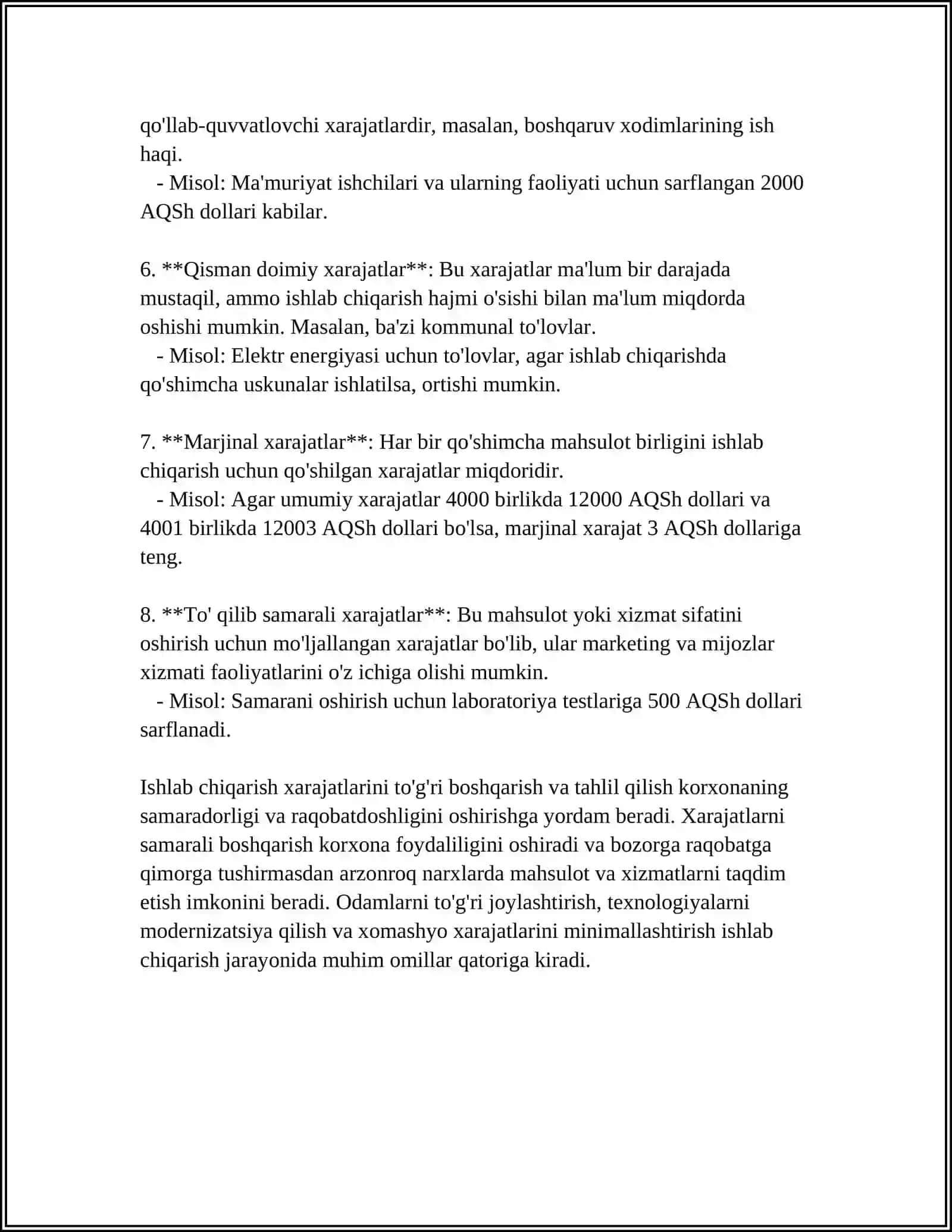 ISHLAB CHIQARISH HARAJATLARI VA UNING KAMAYTIRISH YÕLLARI 4