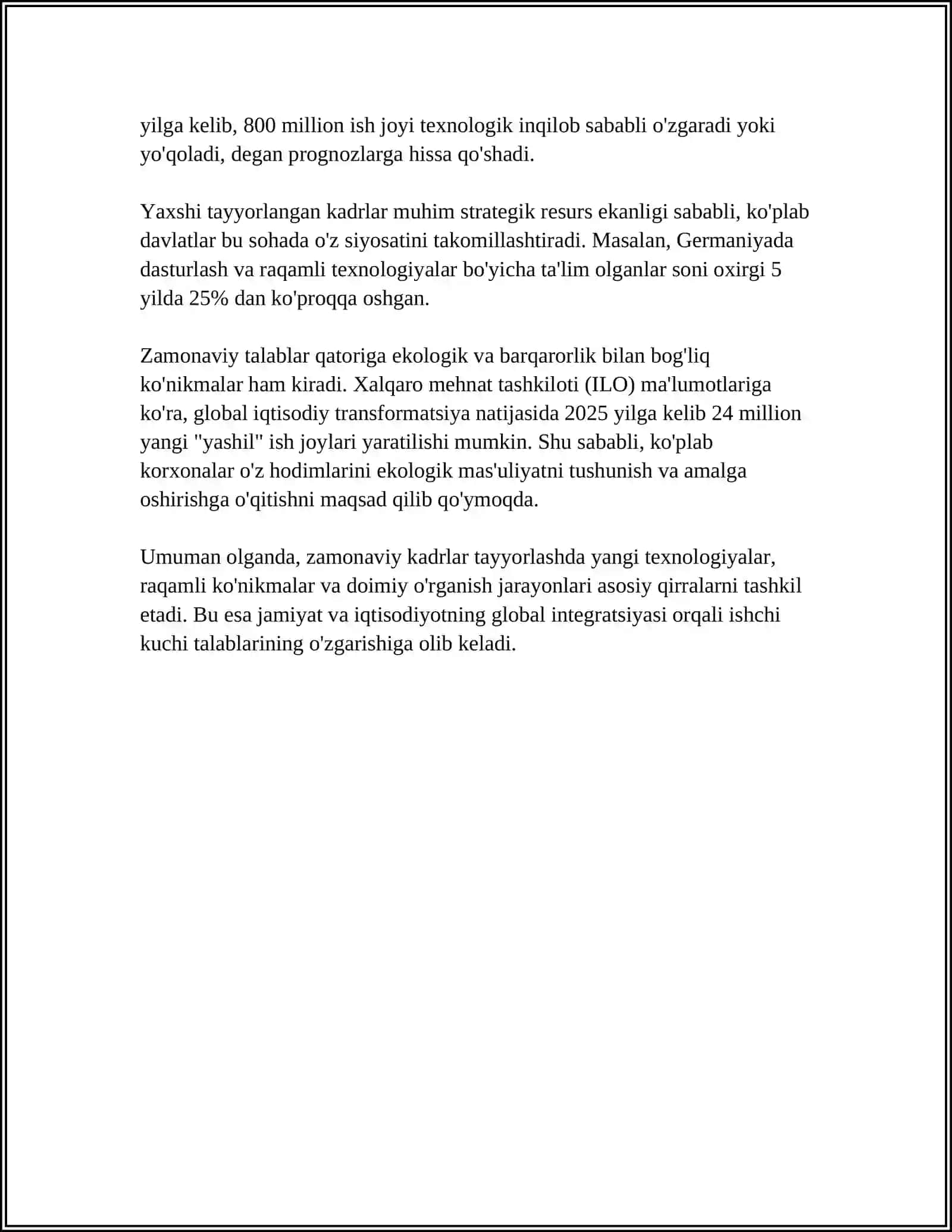 MAKTABGACHA TIZIMIDA KADIRLARNI TAYYORLASH VA SOHAGA QABUL QILISHGA QOYILADIGAN TALABLAR 4
