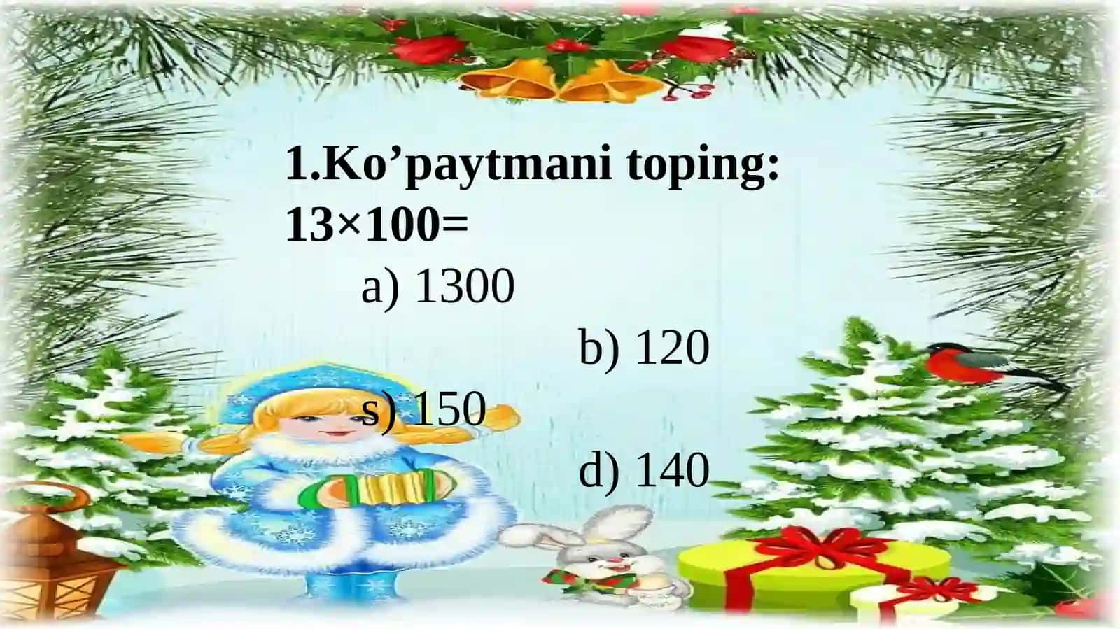 3-sinf matematika fanidan testi 4