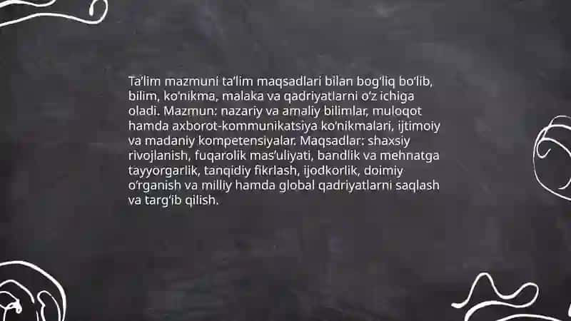Ta’limning mazmuni 4