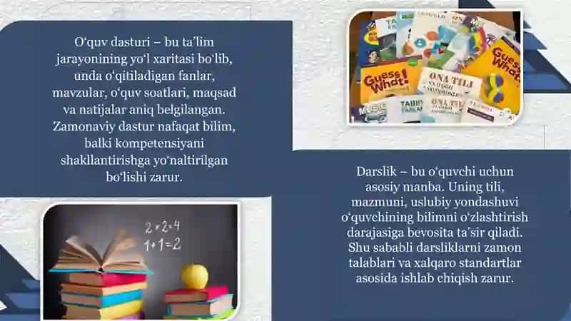 Oʻquv dasturlari va darsliklar 4