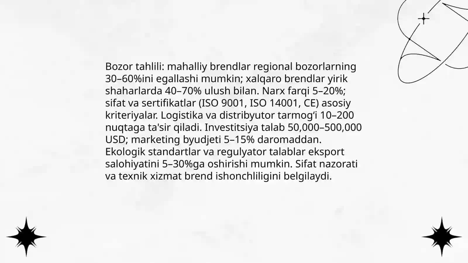 Biznes reja yaratish. Eng sifatli gaz markasi qanday aniqlanadi? 4