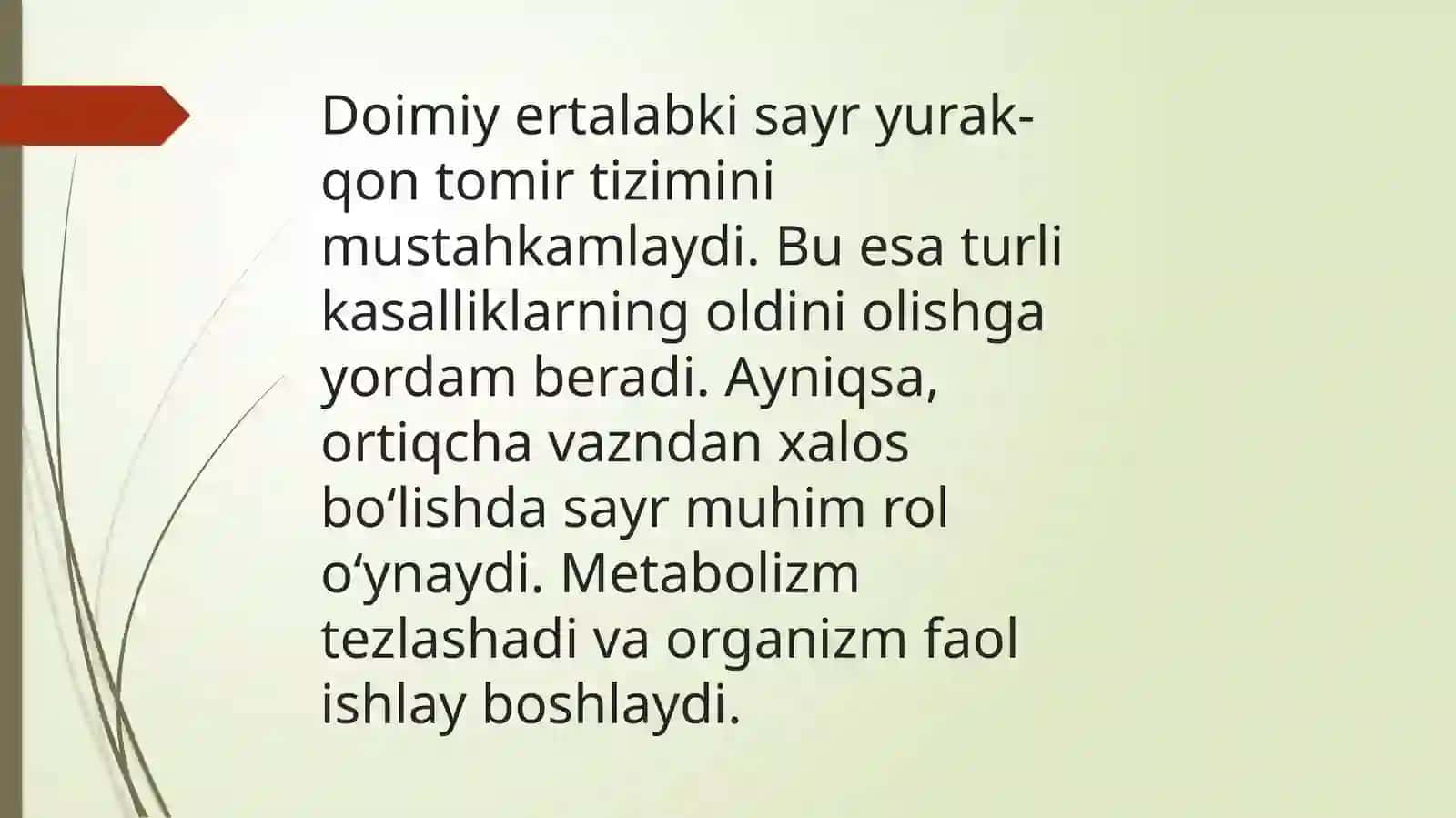 Ertalabki sayrni rejalashtirish va uning sog‘lom turmush tarzidagi ahamiyati 4