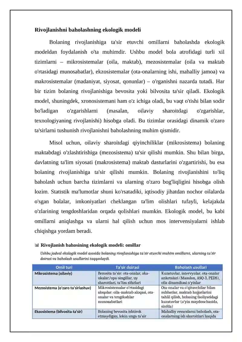 Bolaning rivojlanishiga ta'sir etuvchi omillarni baholashga tizimli yondashuv 4