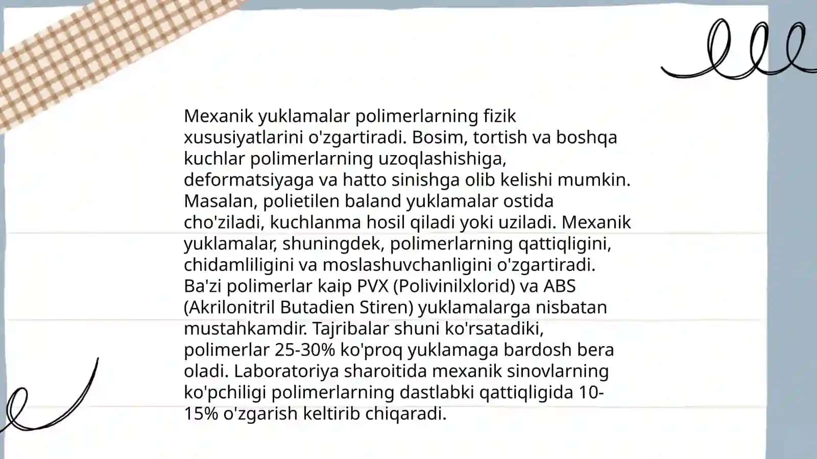 Polimerlarning mustahkamligi 4