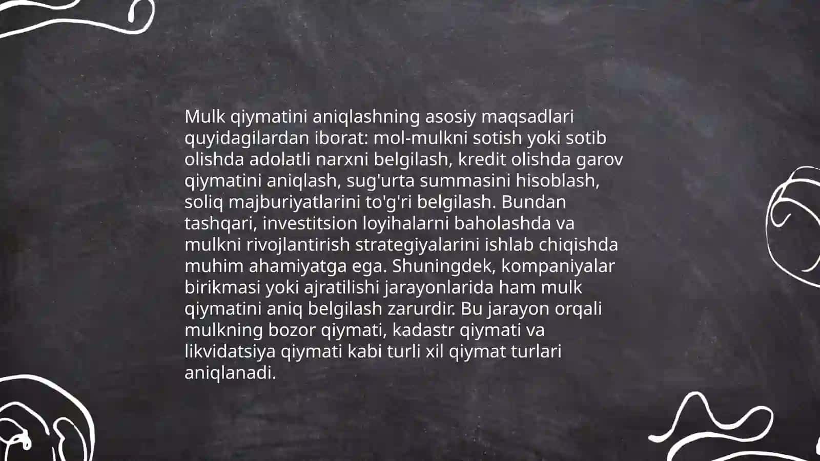 Mulk qiymatini baholashning tamoyillari,maqsadlari,yondashuv va usullari 4