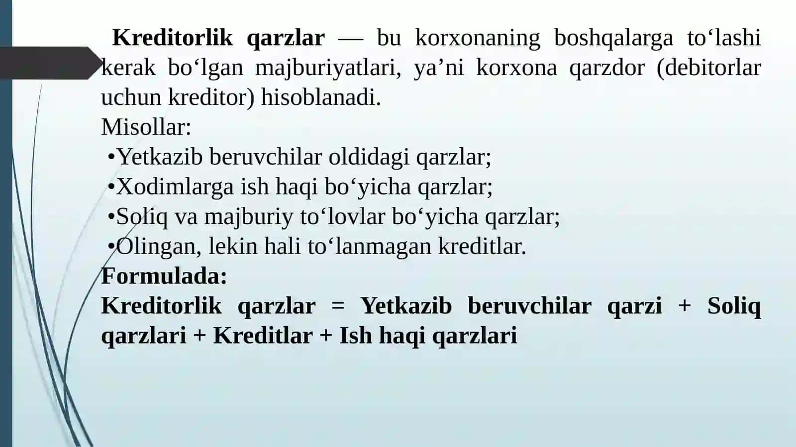 DEBITORLIK VA KREDITORLIK QARZLARINI BOSHQARISH 4