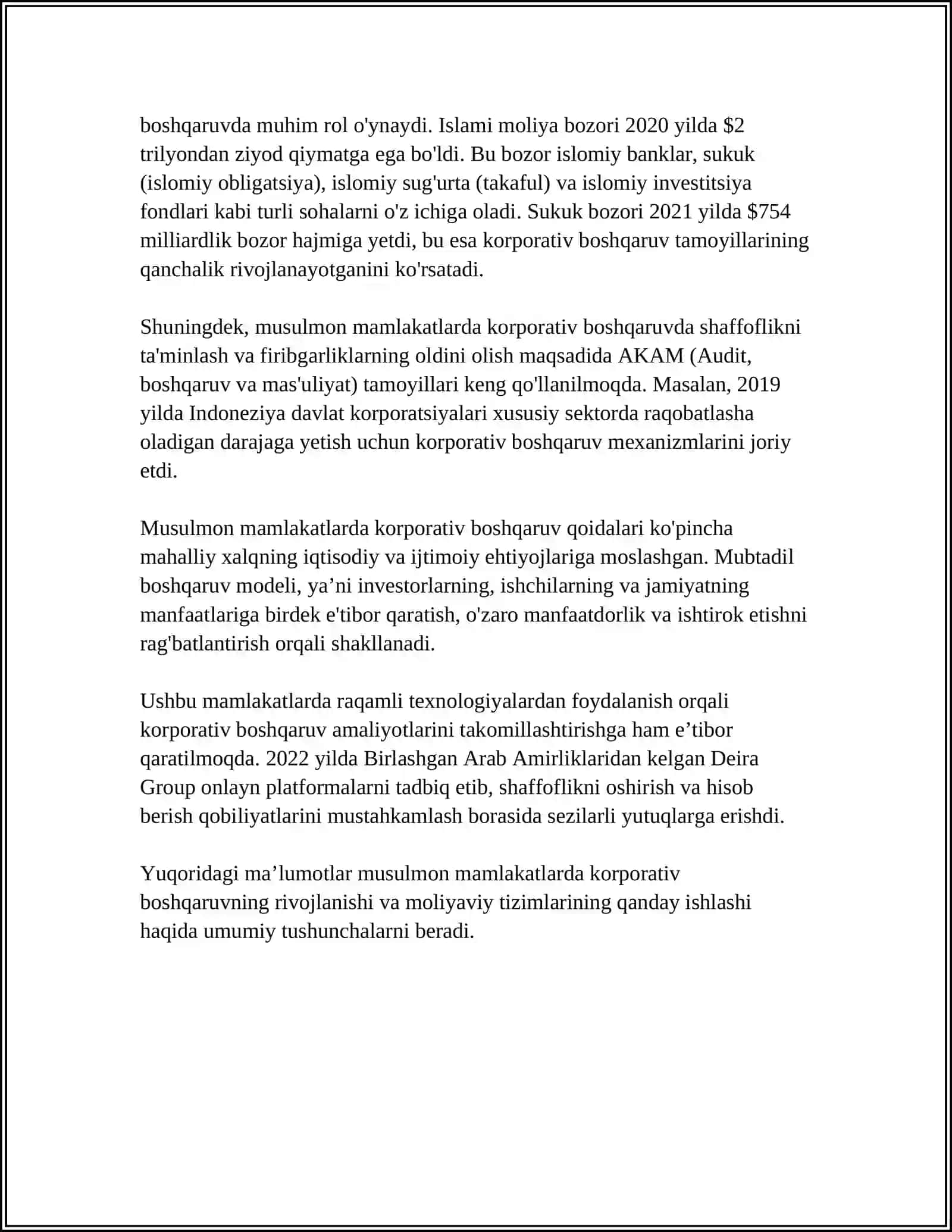 MUSULMON MAMLAKATLARIDA KORPORATIV TASHKILOTLAR 4
