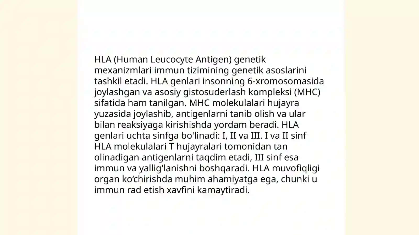 HLA-tizimi(MHC-tizimi).Komplement tizimi 4