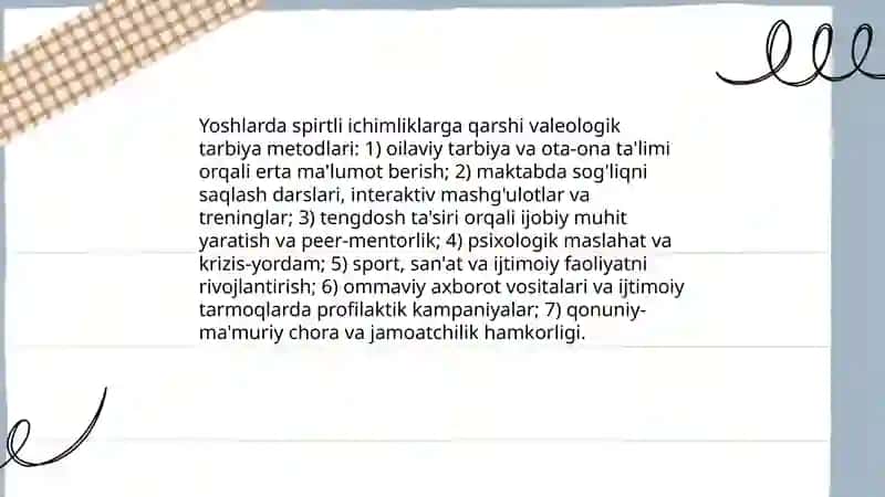 Ichkilikbozlikning valeologik tushunchasi va oldini olishning nazariy asoslari 4