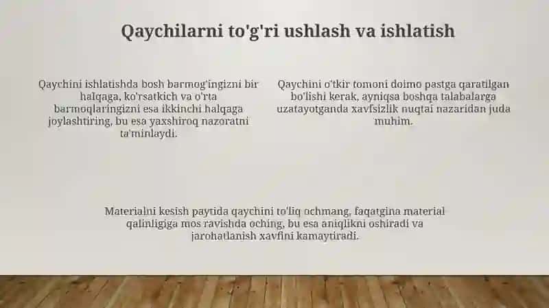 Qaychi bilan ishlash qoidalari 4