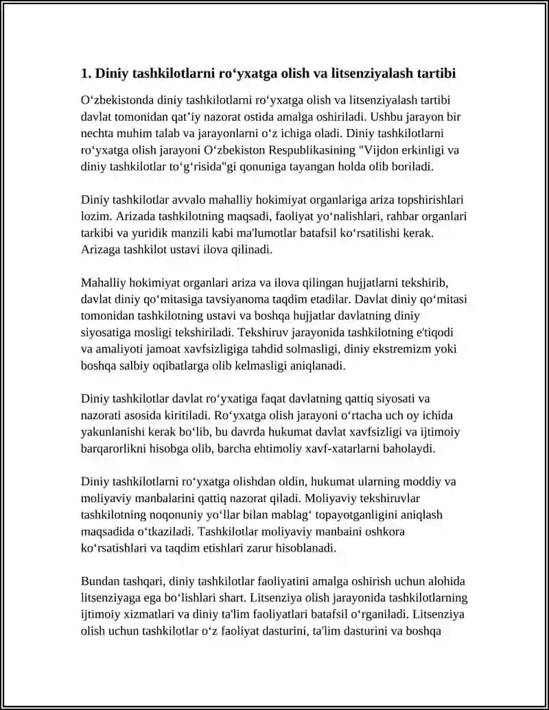 OʻZBEKISTONDA FAOLIYAT YURITUVCHI DINIY TASHKILOTLAR 4