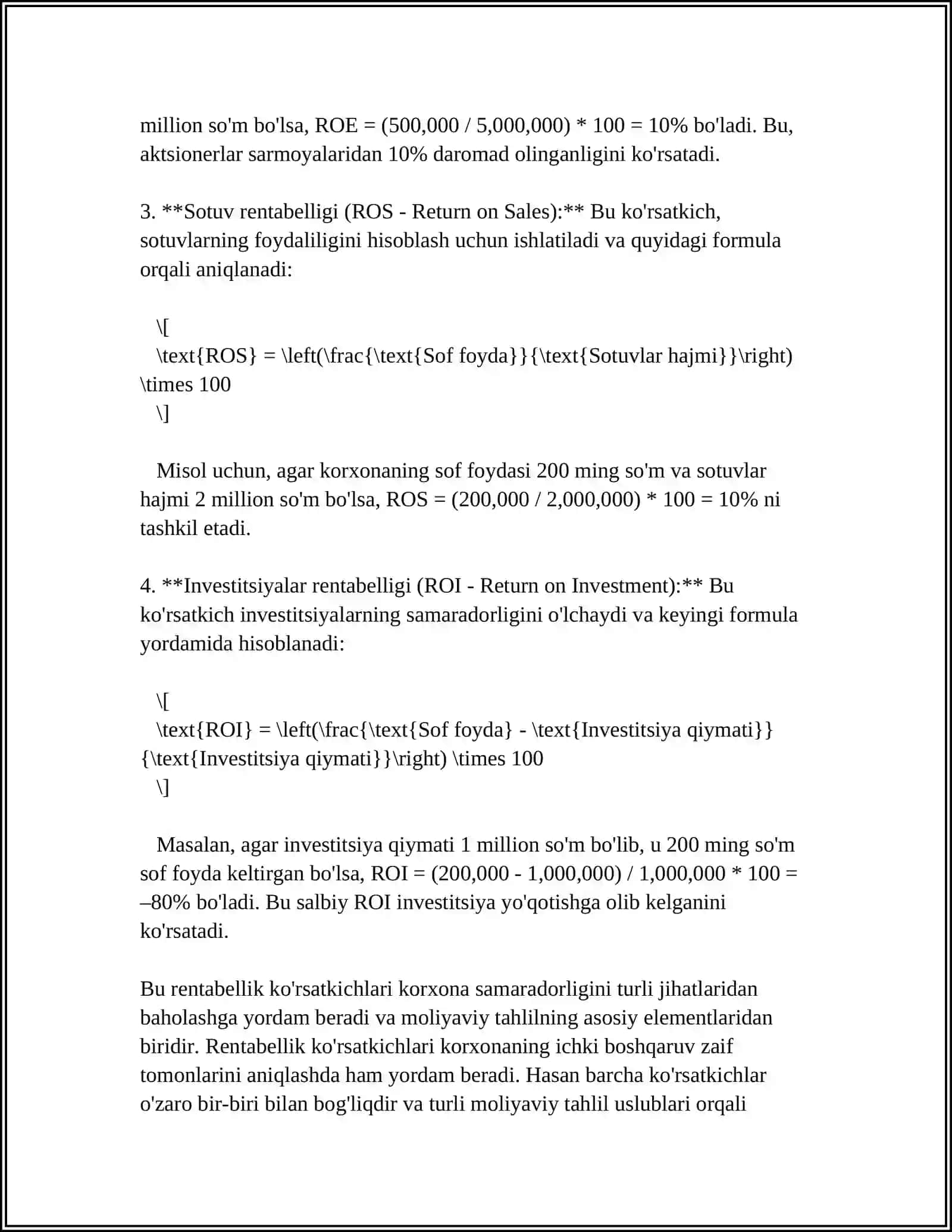 KORXONA VA TASHKILOTLARDA RENTABELLIK KOʻRSATKICHLARI 4