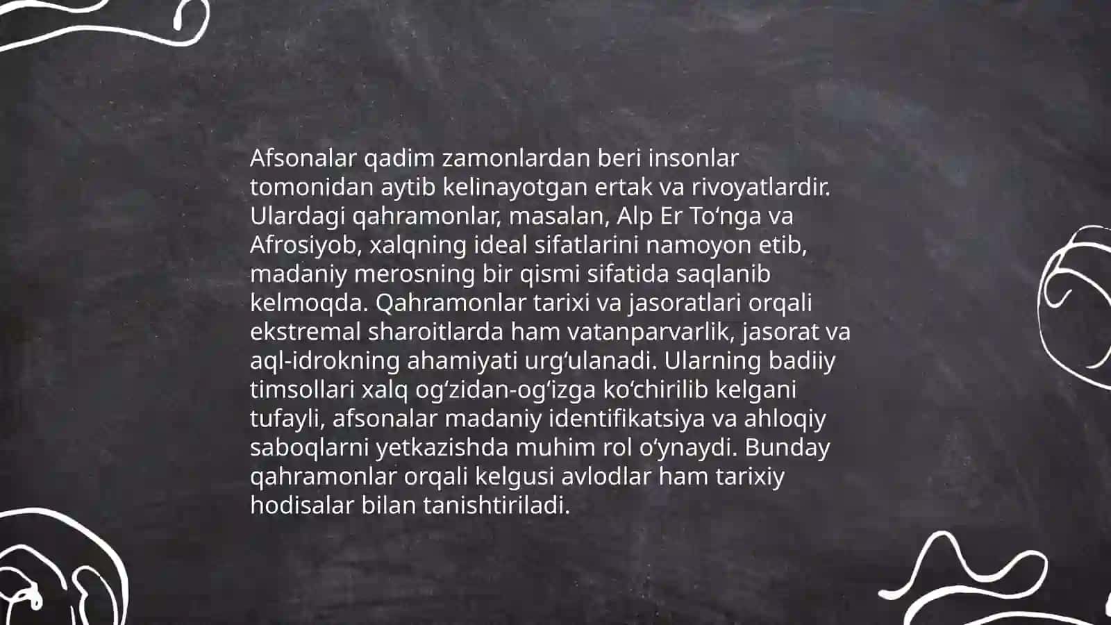 Xalqona afsonalar badiiy tahlili 4