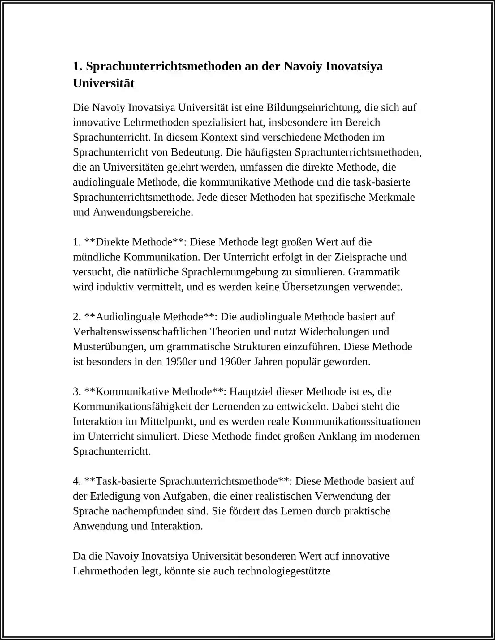 Sprachunterrichtsmethoden an der Navoiy Inovatsiya Universität 4