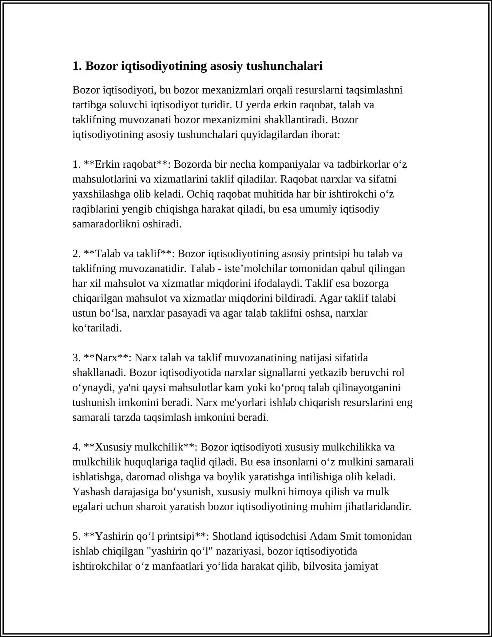 BOZOR IQTISODIYOTINING IJTIMOIY YO'NALTIRILGANLIGI VA UNING O'ZBEKISTONGA XOS XUSUSIYATLARI 4