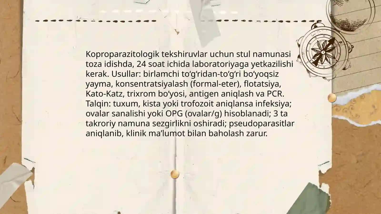 Parazitar kasaliklar va ularni davolash diagnostika usullari 4