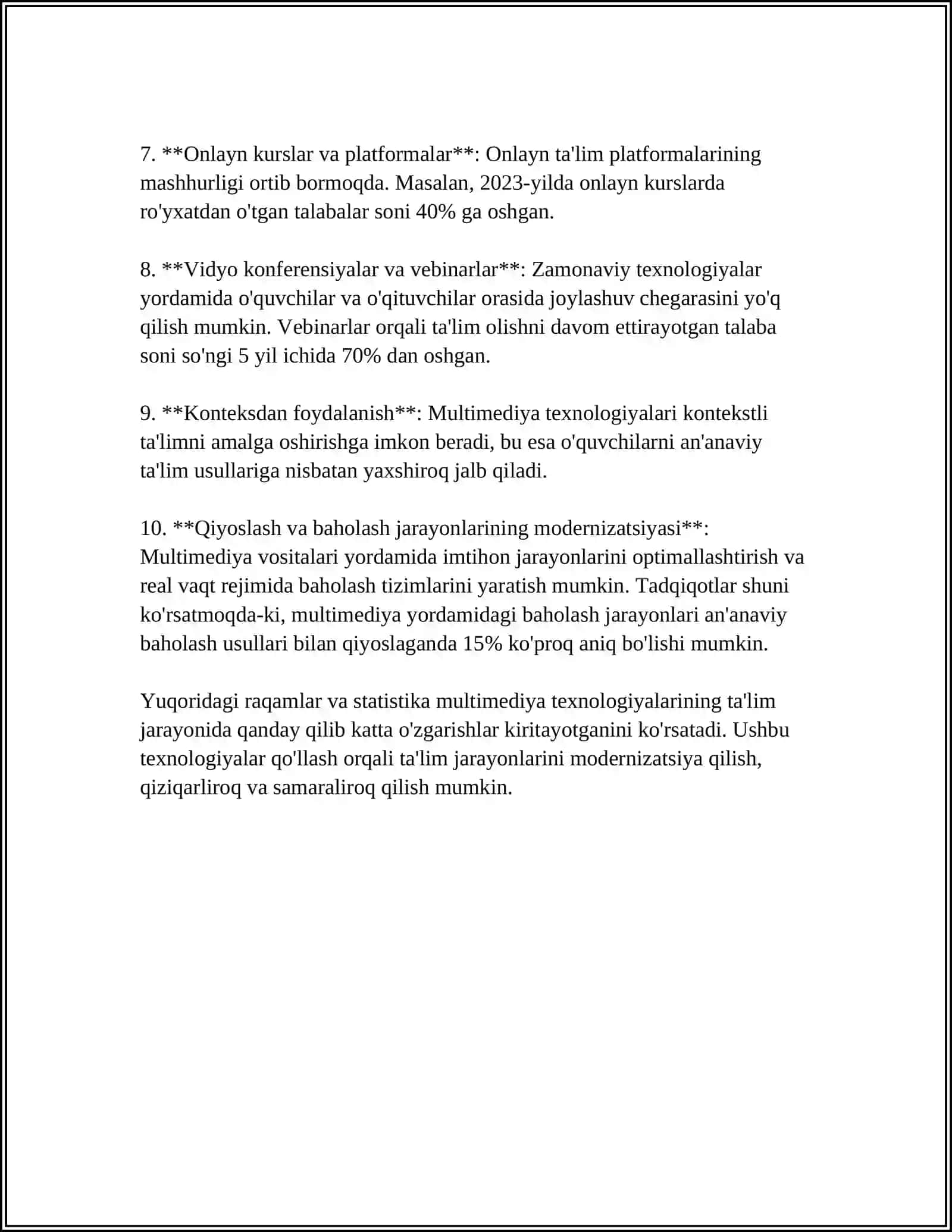 MULTIMEDIA TEXNOLOGIYALARIDAN FOYDALANISH 4