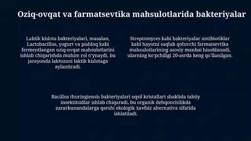 Bakteriyalarning ishlab chiqargan mahsulotlari 4