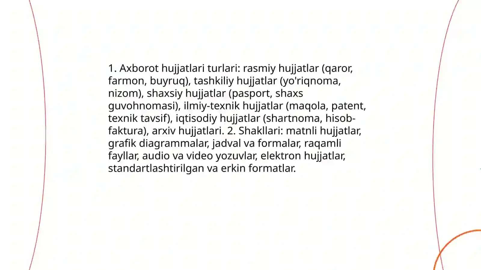 Maʼlumot va axborot hujjatlari 4