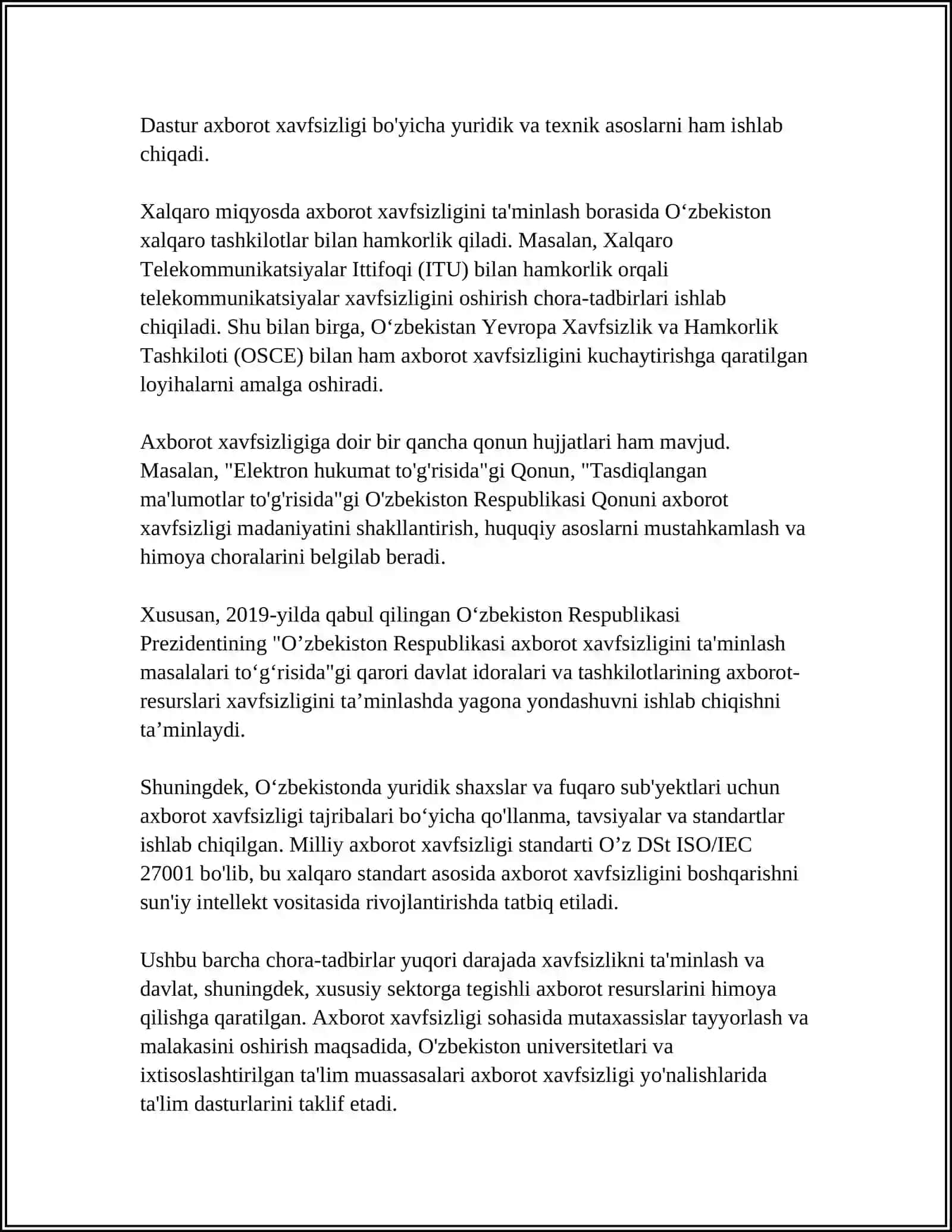 AXBOROT XAVFSIZLIGINI TA’MINLOVCHI ORGANLAR 4