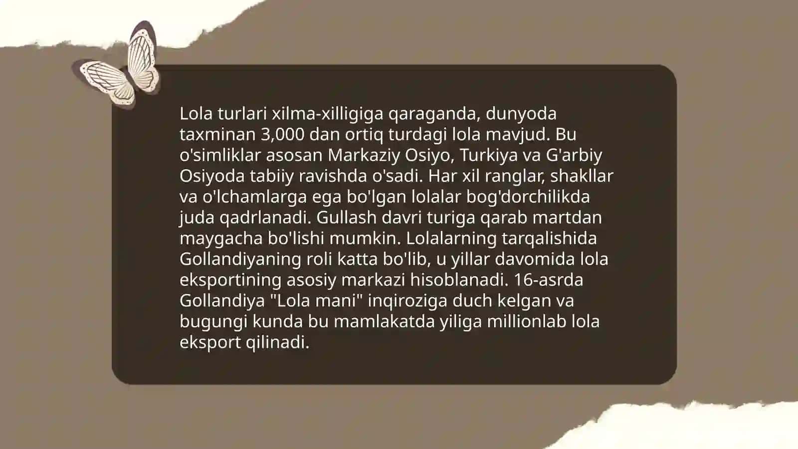 Lola gulli o'simliklarning biologik xususiyatlari 4