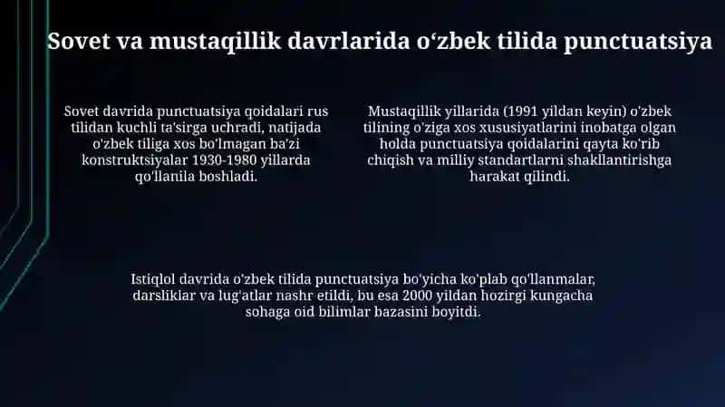 Punctuatsiya belgilarining paydo boʻlishi va rivojlanish davrlari 4