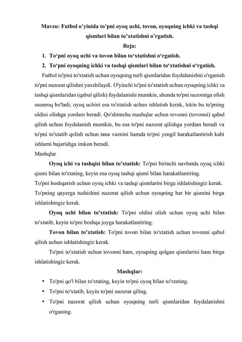 Futbol oyinida individual taktik harakatlarni orgatish. Oquv oyini 4