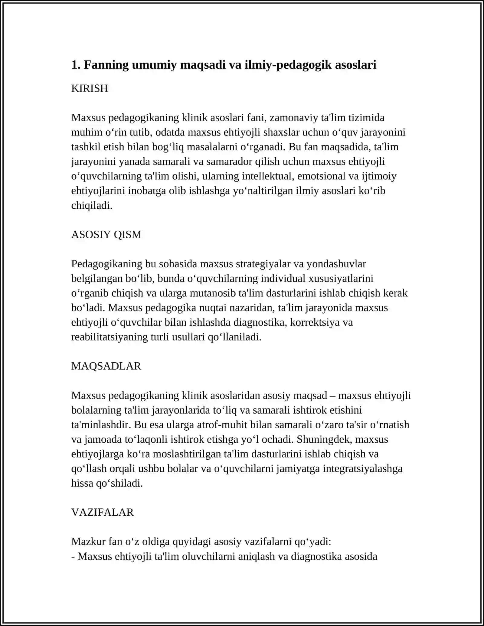 MAXSUS PEDAGOGIKANING KLINIK ASOSLARI 4