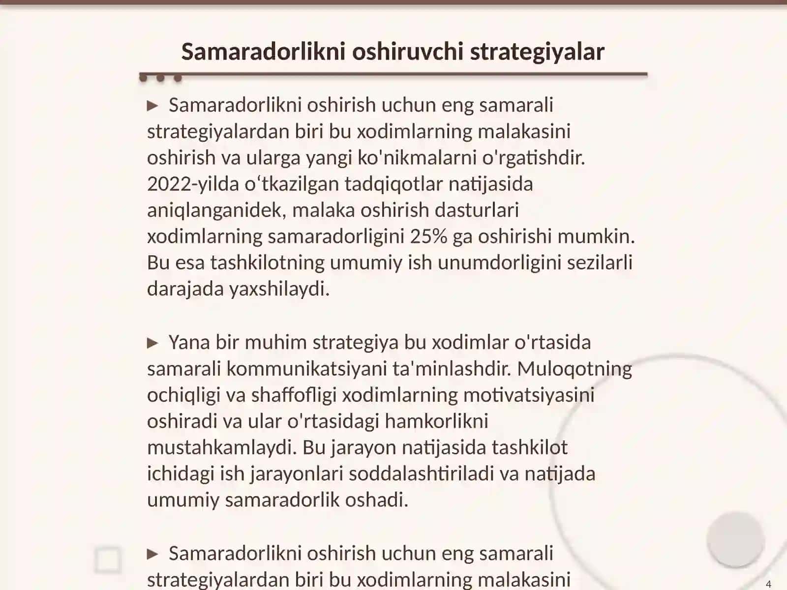 Xodimlarni boshqarish samaradorligi 4